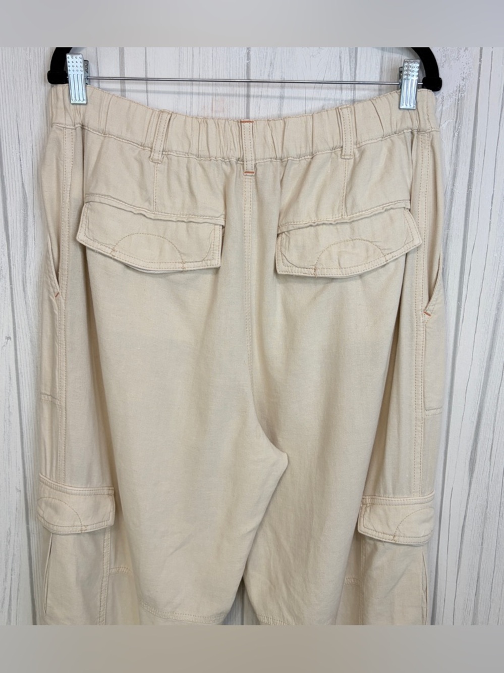 PILCRO Anthropologie Slim Beach Cargo Pants Linen Blend - Picture 8 of 12